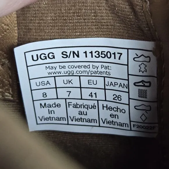 NEW UGG Skyview Classic Mens Size 8 Suede Pull On Boots Shoes Brown Waterproof