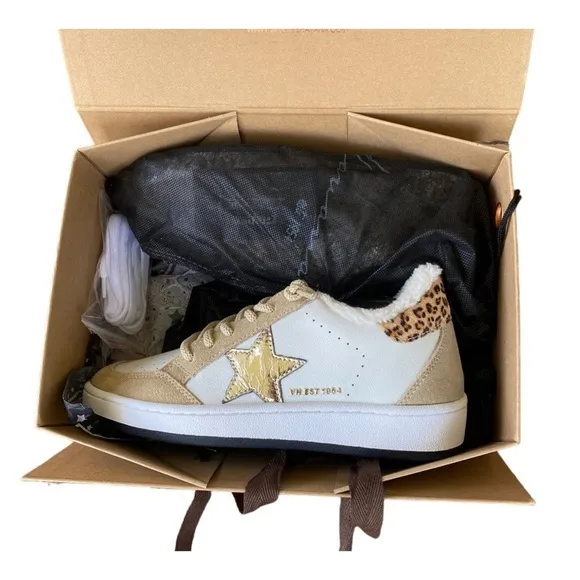 New Vintage Havana KYNLEE - WHITE CAMEL LEOPARD Women’s Sneakers Size 8.5
