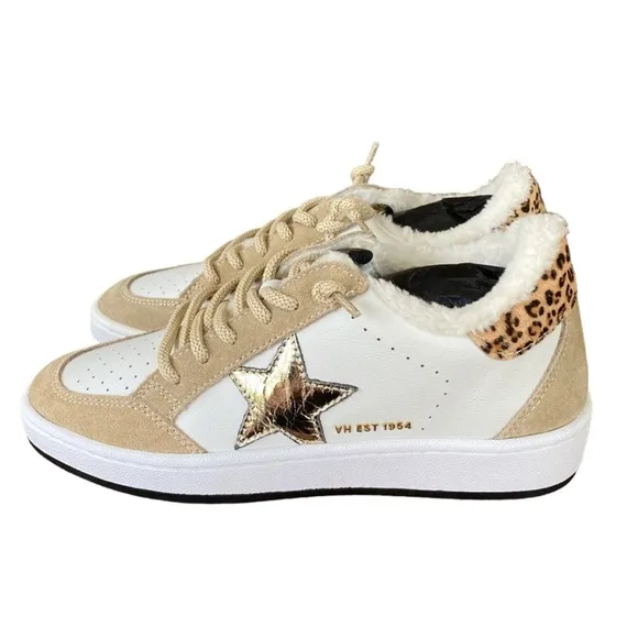 New Vintage Havana KYNLEE - WHITE CAMEL LEOPARD Women’s Sneakers Size 8.5