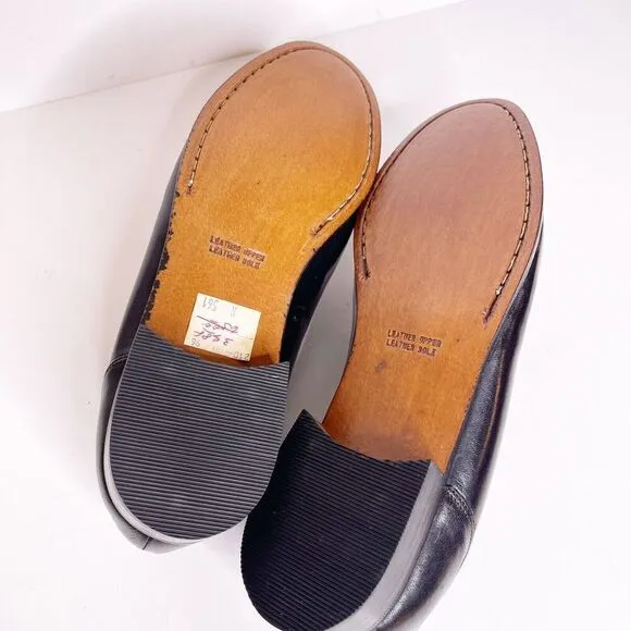 NEW Vintage Nunn Bush 10.5M Black Moc Toe Loafers Leather Dress Shoes