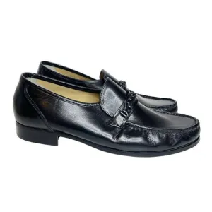 NEW Vintage Nunn Bush 10.5M Black Moc Toe Loafers Leather Dress Shoes