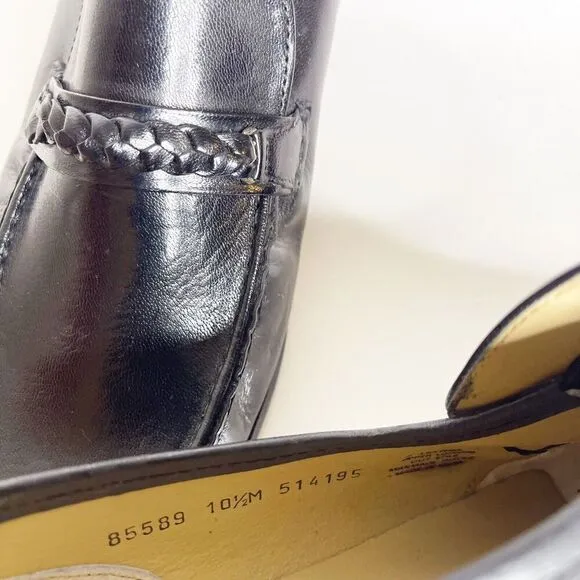 NEW Vintage Nunn Bush 10.5M Black Moc Toe Loafers Leather Dress Shoes