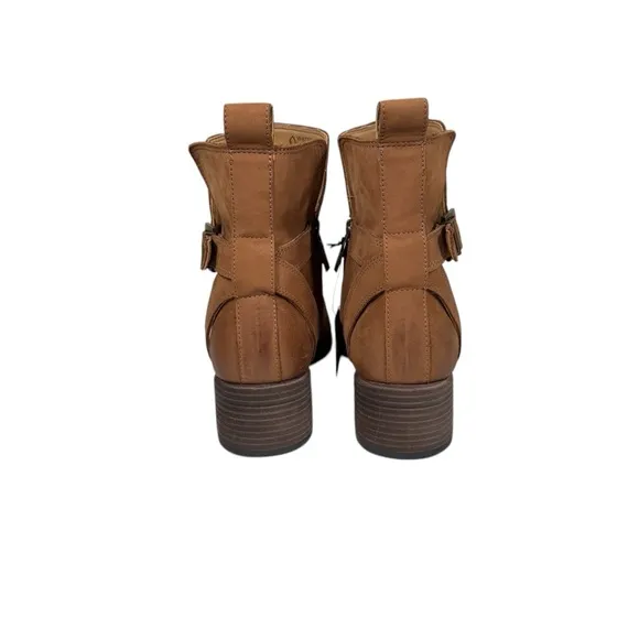 NEW Vionic Sienna Waterproof Toffee Brown Leather Comfort Ankle Boots Size 9.5