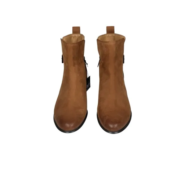 NEW Vionic Sienna Waterproof Toffee Brown Leather Comfort Ankle Boots Size 9.5