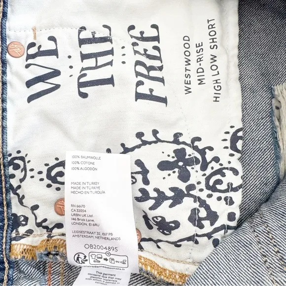 NEW We The Free Westwood Mid-Rise High Low Short Size 32