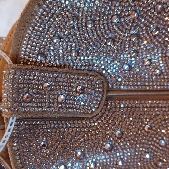 NEW Western Rose Gold Rhinestone Leather DINGO Cowboy Cowgirl Boots SZ 11