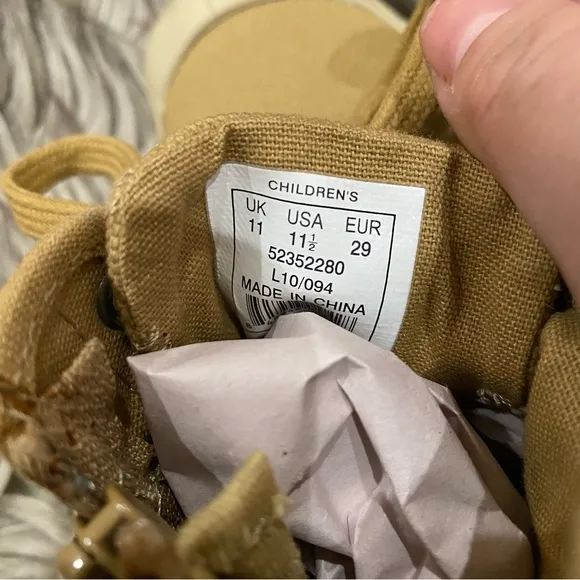 New without Box Palladium Boys Girls Unisex Khaki Zip Up Combat Boots | Sz. 11.5