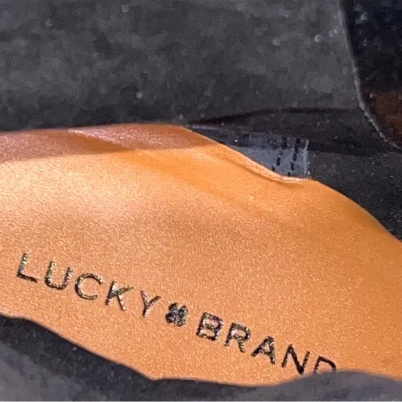 NEW Women’s Lucky Brand Omarey Black Leather Platform Boots size 9.5