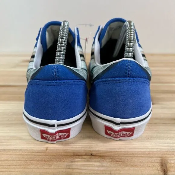 NEW Vans off the wall old skool unisex casual skate shoes womens 7 blue silver