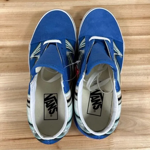 NEW Vans off the wall old skool unisex casual skate shoes womens 7 blue silver