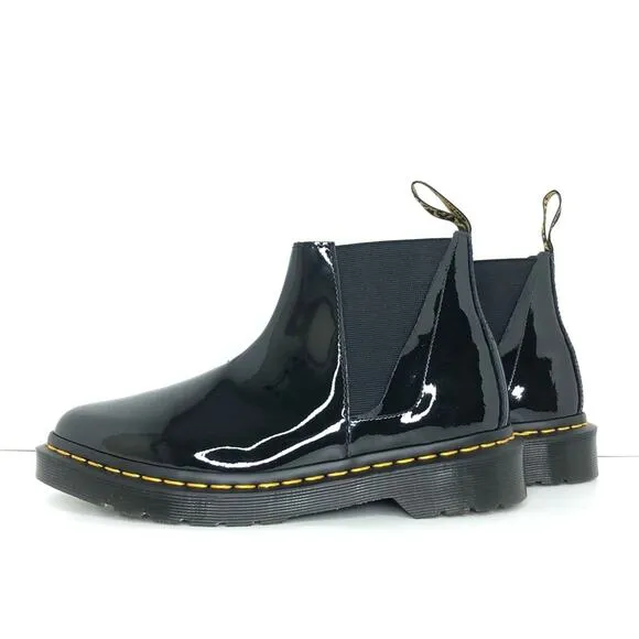 NIB Dr Martens Chelsea Pointed Toe Bianca Patent Lamper Boots Women’s 6 Shoes