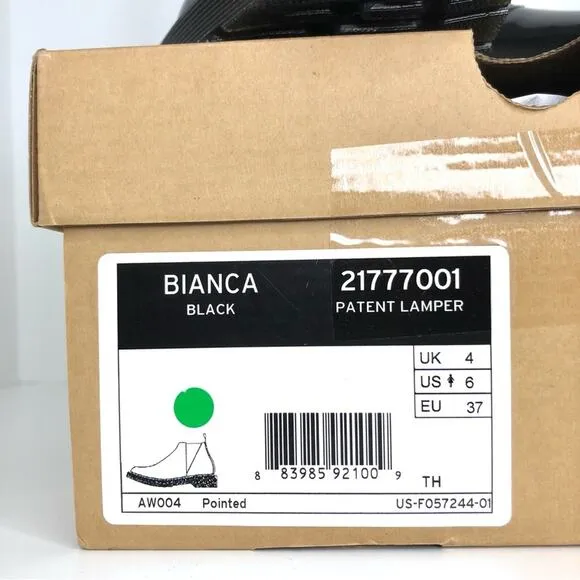 NIB Dr Martens Chelsea Pointed Toe Bianca Patent Lamper Boots Women’s 6 Shoes