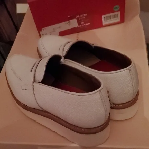 Nib Grenson Men's White Leather Loafers