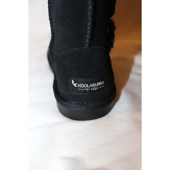 NIB Koolaburra Ugg‎ Victoria Tall Bow Girls Suede Shearling Boots Black
