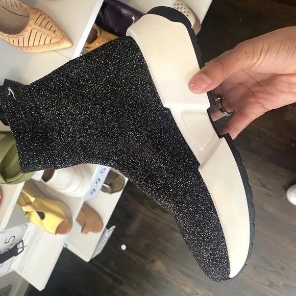 NIB MM6 Marrin Margiela Women's Black and White Sock Sneakers