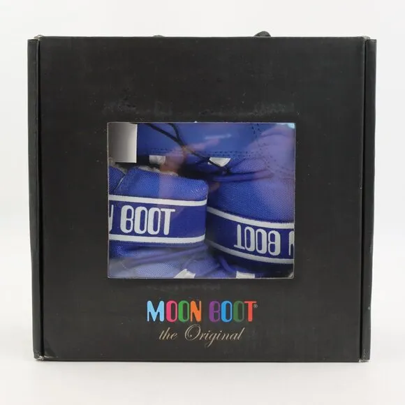 NIB Moon Boot Crib Nylon Boots in Electric Blue US Kid's Size 5.5C-6.5C