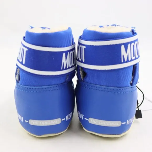 NIB Moon Boot Crib Nylon Boots in Electric Blue US Kid's Size 5.5C-6.5C