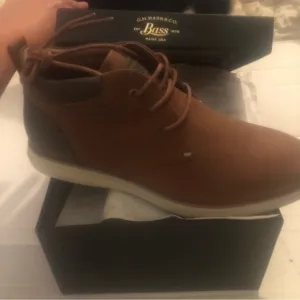 NIB NEW GH Bass &amp; Co. Benton Men's Tumbled WX Tan Brown Boots Shoes 9M in Box