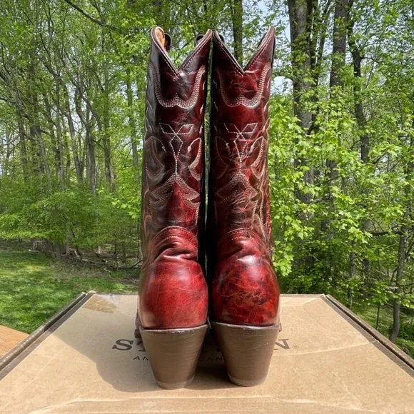 NIB NWOT Stetson Handcrafted Cowboy Boots, Wing &amp; Cross Overlay-Leather &amp; Python