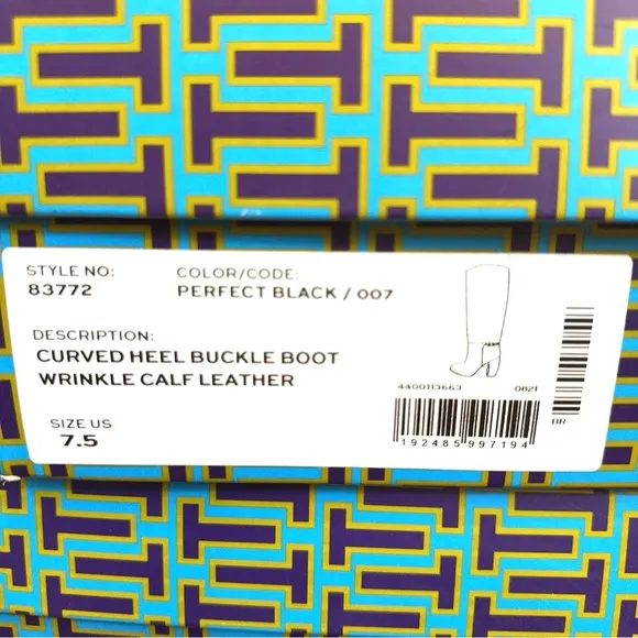 NIB TORY BURCH Banana Heel Buckle Boot 100mm Size 7.5
