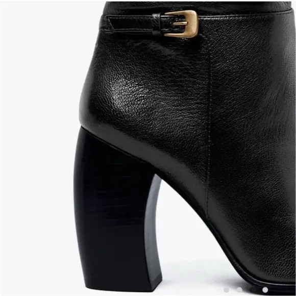 NIB TORY BURCH Banana Heel Buckle Boot 100mm Size 7.5