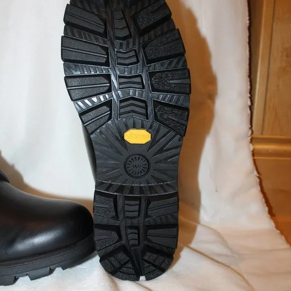 NIB UGG MEN'S STENTON WINTER‎ LEATHER WATER RESISTANT BOOTS BLACK