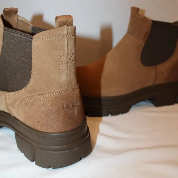 NIB UGG MEN'S WATERPROOF SUEDE CHELSEA PULL ON WINTER‎ WORK BOOTS CHESTNUT