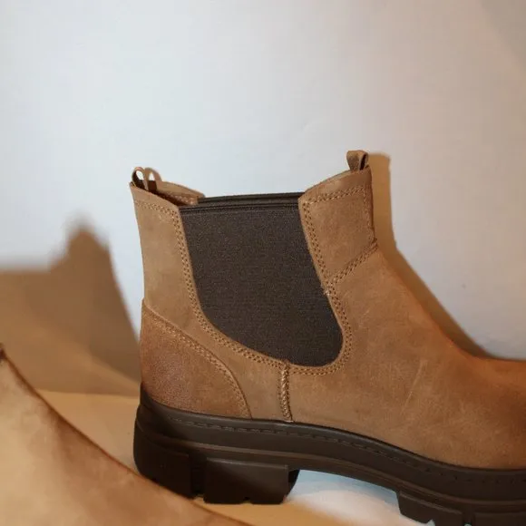 NIB UGG MEN'S WATERPROOF SUEDE CHELSEA PULL ON WINTER‎ WORK BOOTS CHESTNUT