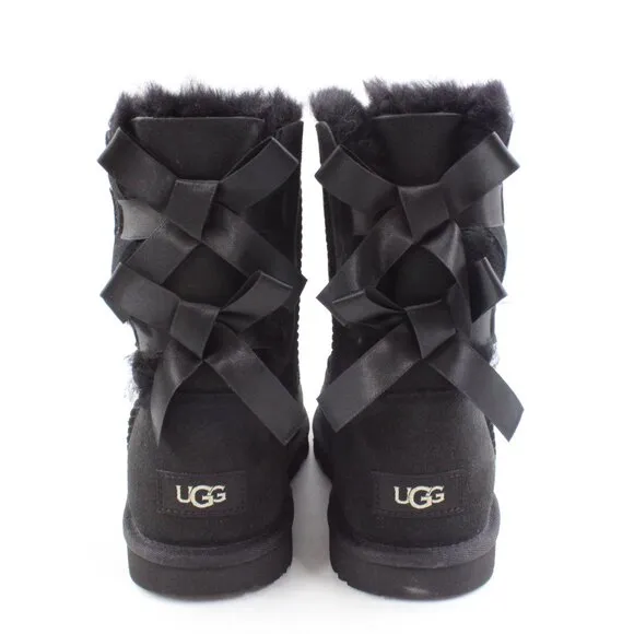 NIDB UGG Kids' Bailey Bow II Boots in Black Size 6 (1017394K)
