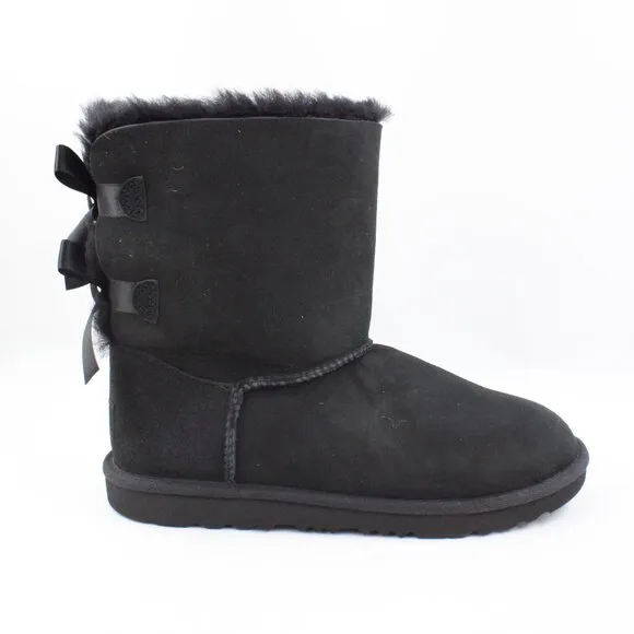 NIDB UGG Kids' Bailey Bow II Boots in Black Size 6 (1017394K)