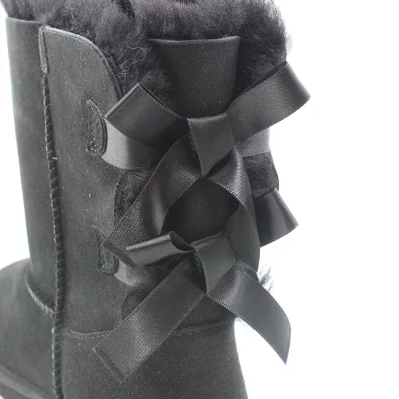 NIDB UGG Kids' Bailey Bow II Boots in Black Size 6 (1017394K)