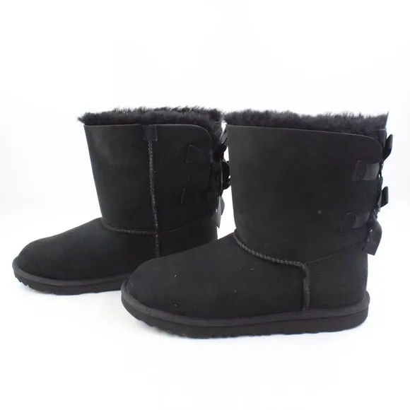 NIDB UGG Kids' Bailey Bow II Boots in Black Size 6 (1017394K)