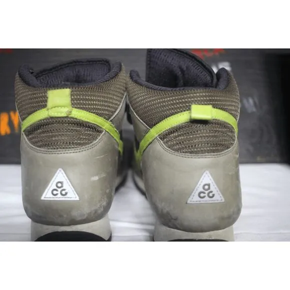 Nike ACG Woodside Hiking Boots Men’s Size 10.5 Olive Green/Neon Yellow