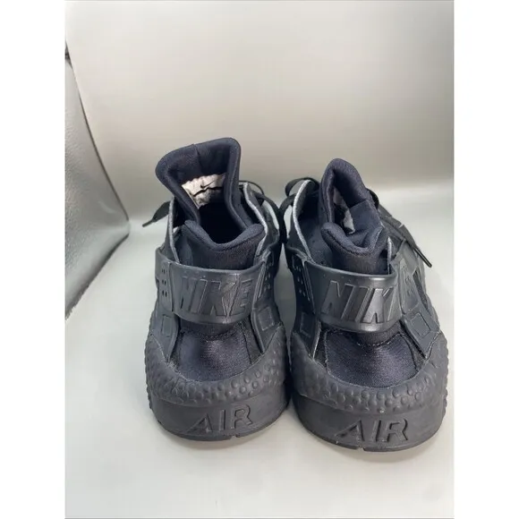 Nike Air Huarache Low Top Mens 8 Triple Black 318429-003 Athletic Gym Training