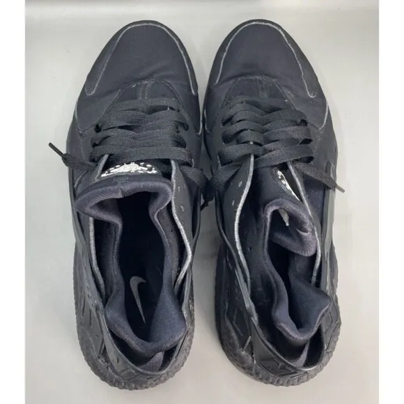 Nike Air Huarache Low Top Mens 8 Triple Black 318429-003 Athletic Gym Training