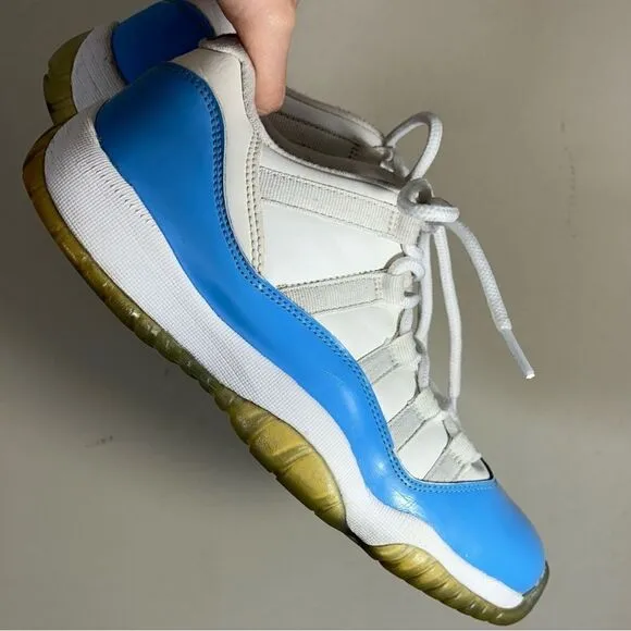Nike Air Jordan 11 Retro UNC White Blue Sneakers Size 7