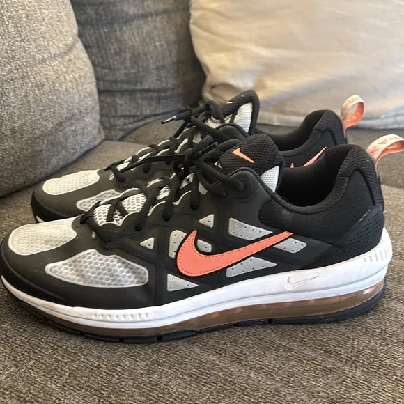 Nike Air Max Genome Gray &amp; Black Bright Mango CW1648-004 Airmax Running Sneakers