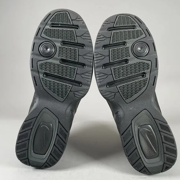 Nike Air Monarch IV Men’s 12 W Triple Black Athletic Shoes Casual Sneakers EUC