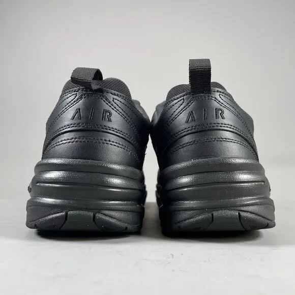 Nike Air Monarch IV Men’s 12 W Triple Black Athletic Shoes Casual Sneakers EUC