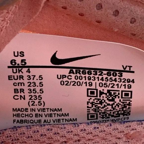 Nike Air Vapormax 2019 Coral Amethyst Pink Running Shoes AR6632 603