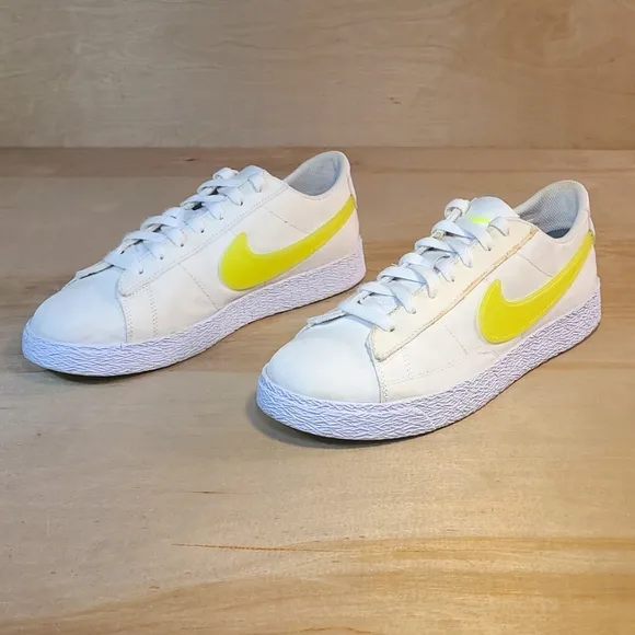 Nike Blazer Low Pop Volt White and Yellow Sneakers