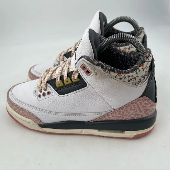 Nike Girl’s Air Jordan 3 Retro- Size 4Y -White Sail Pink Athletic Sneakers Shoes