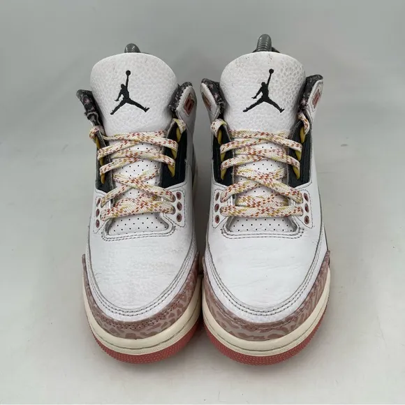 Nike Girl’s Air Jordan 3 Retro- Size 4Y -White Sail Pink Athletic Sneakers Shoes
