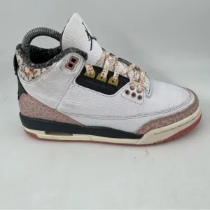 Nike Girl’s Air Jordan 3 Retro- Size 4Y -White Sail Pink Athletic Sneakers Shoes