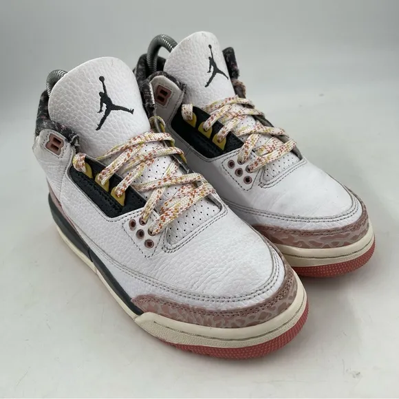 Nike Girl’s Air Jordan 3 Retro- Size 4Y -White Sail Pink Athletic Sneakers Shoes