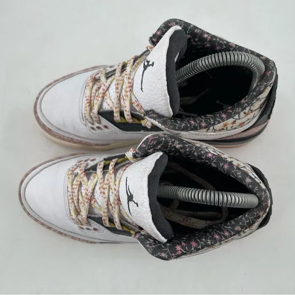Nike Girl’s Air Jordan 3 Retro- Size 4Y -White Sail Pink Athletic Sneakers Shoes