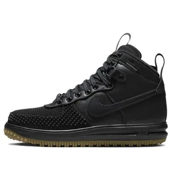 Nike Lunar Force 1 Duckboot Men's Size 8 Black Gum Silver Boots 805899-003