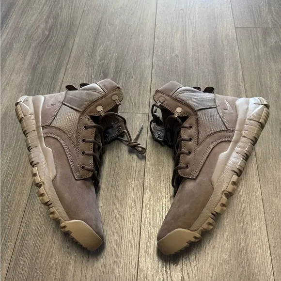 Nike SFB 6&quot; NSW Dark Mushroom Light Taupe Leather Boots 862507-201 Mens Size 8.5