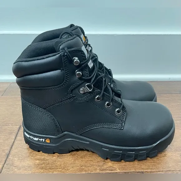 NWOB Carhartt Black Rugged Flex 6 Work Women Boots Size 8