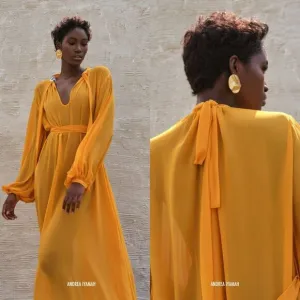 NWT ANDREA IYAMAH Sade Cover Up Dress in Marigold Size S/M $290